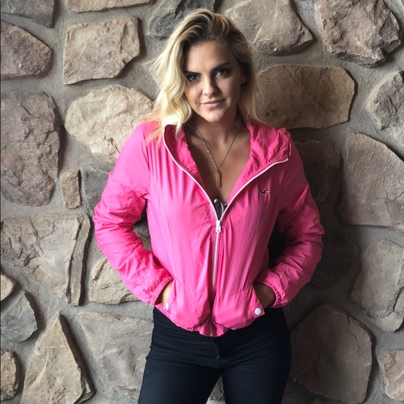 Hot Pink Hollister Womens Windbreaker 